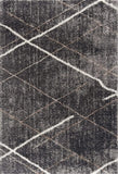 7' X 9' Gray Modern Distressed Lines Area Rug - Homeroots