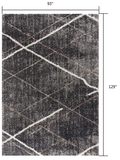 8' X 11' Gray Modern Distressed Lines Area Rug - Homeroots