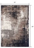 4' X 6' Ivory And Navy Retro Modern Area Rug - Homeroots
