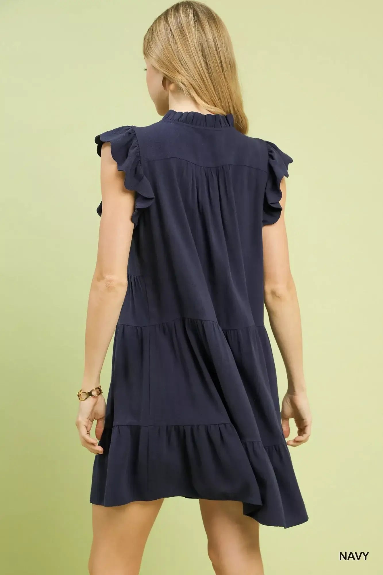 Umgee Linen Tiered Baby Doll Dress - Trendsi - Flyclothing LLC