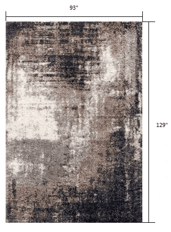 8' X 11' Ivory And Navy Retro Modern Area Rug - Homeroots - Flyclothing LLC