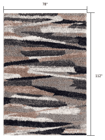7' X 9' Gray And Black Strokes Area Rug - Homeroots - Flyclothing LLC