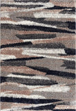 8' X 11' Gray And Black Strokes Area Rug - Homeroots
