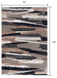 8' X 11' Gray And Black Strokes Area Rug - Homeroots