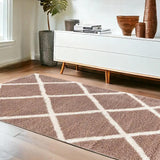4' X 6' Beige Geometric Area Rug - Homeroots