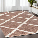 5' X 8' Beige Geometric Area Rug