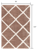 7' X 9' Beige Geometric Area Rug - Homeroots