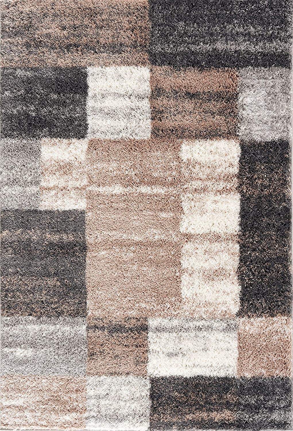 4' X 6' Beige Modern Blocks Area Rug - Homeroots - Flyclothing LLC