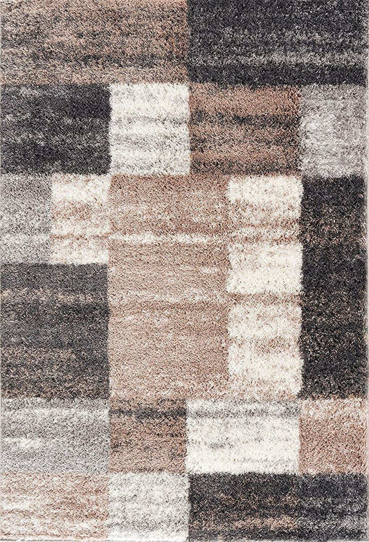 4' X 6' Beige Modern Blocks Area Rug - Homeroots - Flyclothing LLC