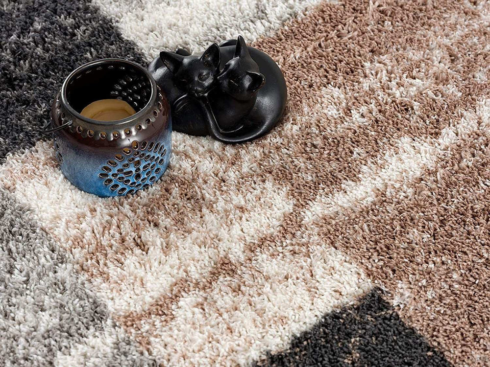 5' X 8' Beige Modern Blocks Area Rug - Homeroots - Flyclothing LLC