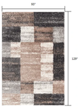 8' X 11' Beige Modern Blocks Area Rug - Homeroots