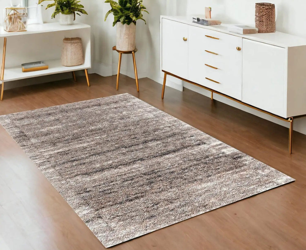 4' X 6' Ivory And Brown Retro Mod Area Rug - Homeroots