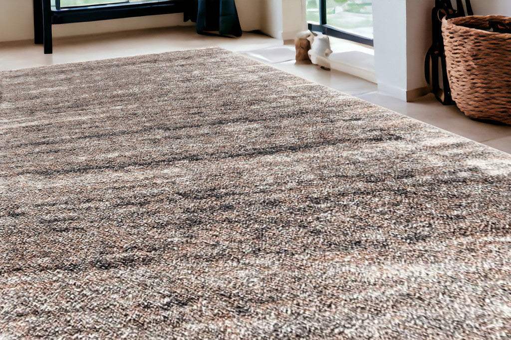 5' X 8' Ivory And Brown Retro Mod Area Rug - Homeroots - Flyclothing LLC