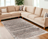 7' X 9' Ivory And Brown Retro Mod Area Rug - Homeroots