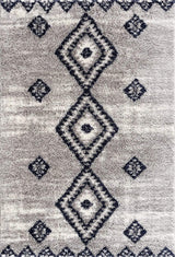 7' X 9' Gray And Navy Boho Chic Area Rug - Homeroots - Flyclothing LLC