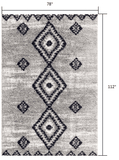 7' X 9' Gray And Navy Boho Chic Area Rug - Homeroots - Flyclothing LLC