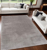 5' X 8' Gray Modern Solid Shag Area Rug