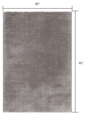 5' X 8' Ivory Modern Solid Shag Area Rug - Homeroots - Flyclothing LLC