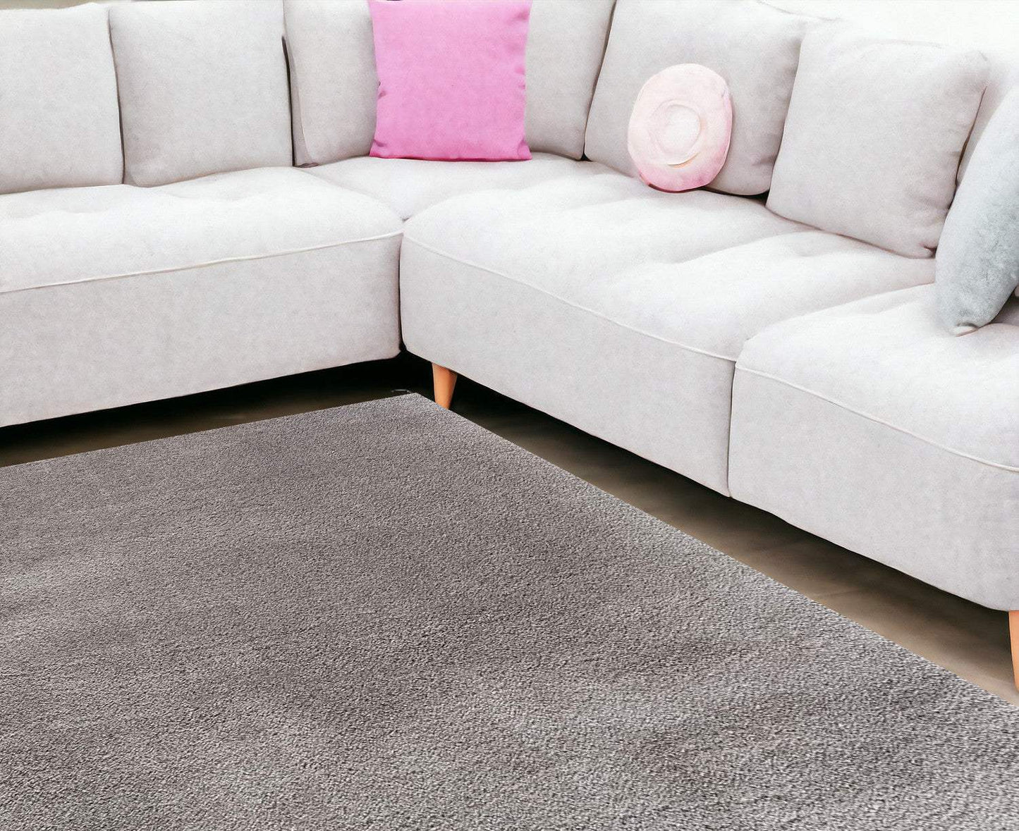 7' X 9' Ivory Modern Solid Shag Area Rug - Homeroots - Flyclothing LLC
