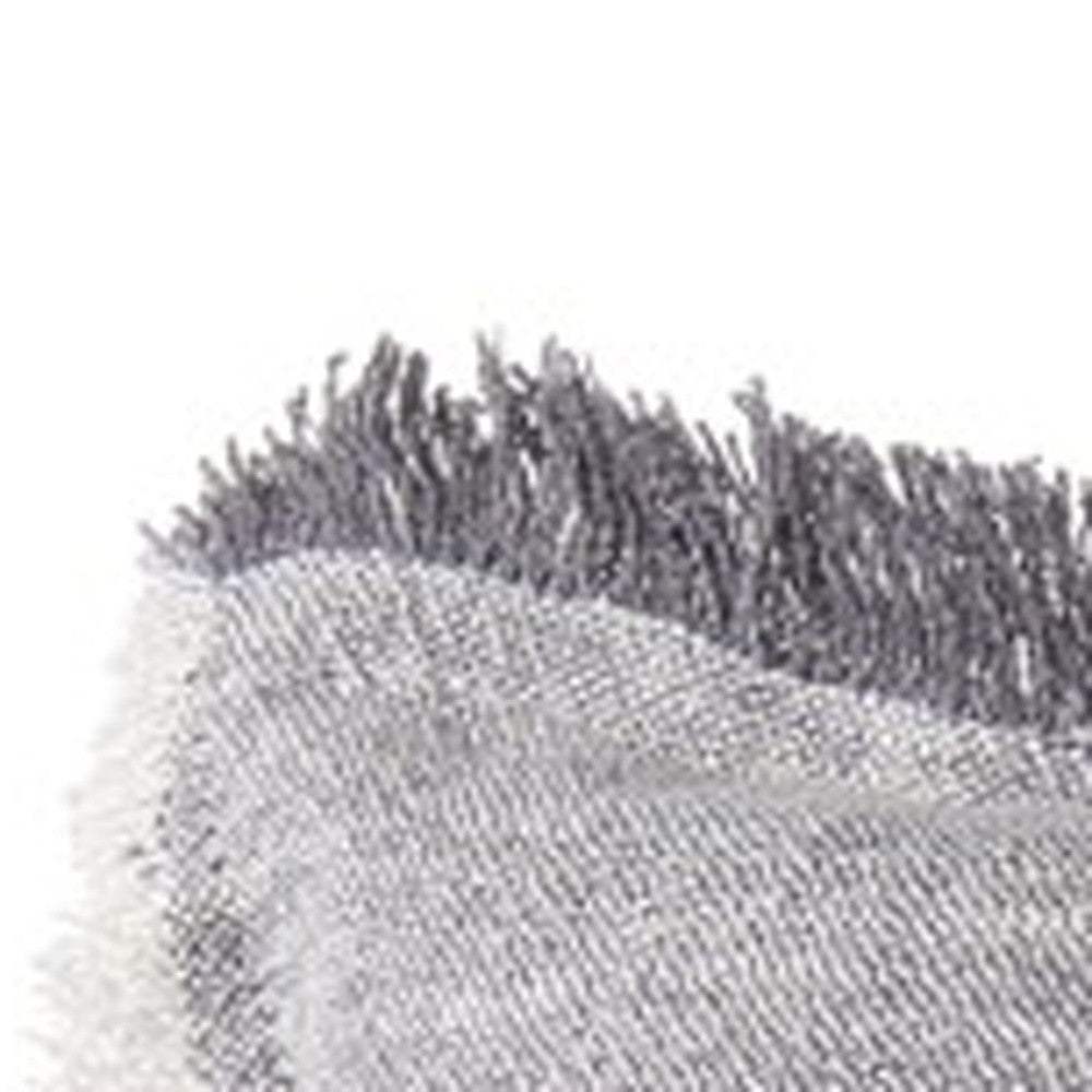 Fringed Blue And Beige Square Accent Pillow Cover - Homeroots - Flyclothing LLC