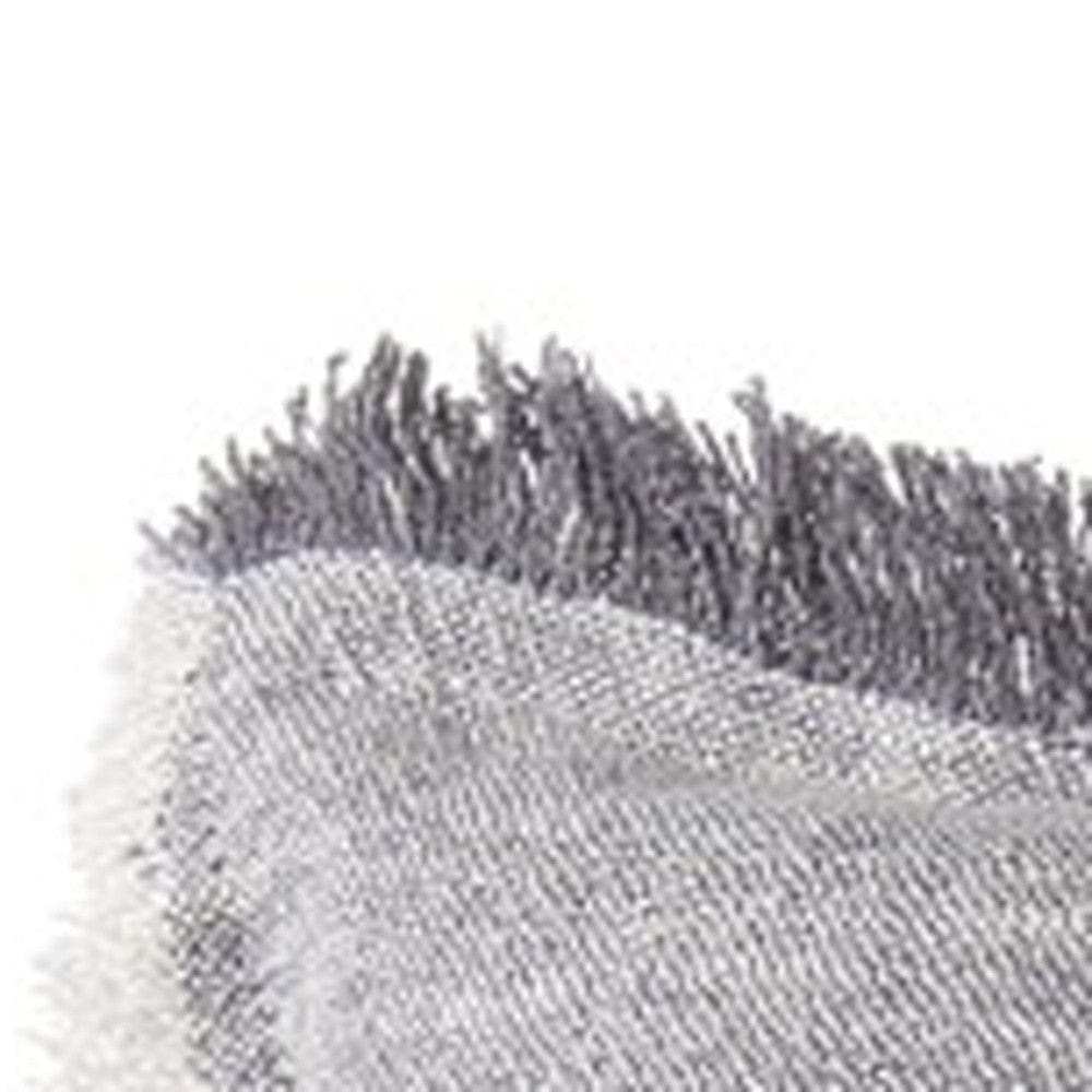 Fringed Blue And Beige Square Accent Pillow Cover - Homeroots - Flyclothing LLC