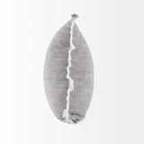 Fringed Blue And Beige Square Accent Pillow Cover - Homeroots