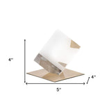 5" Optical Glass Cube And Gold Sculpture - Homeroots - Flyclothing LLC
