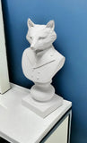 13" White Resin Fox Bust Tabletop Sculpture - Homeroots