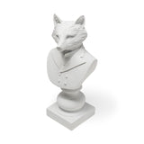 13" White Resin Fox Bust Tabletop Sculpture - Homeroots