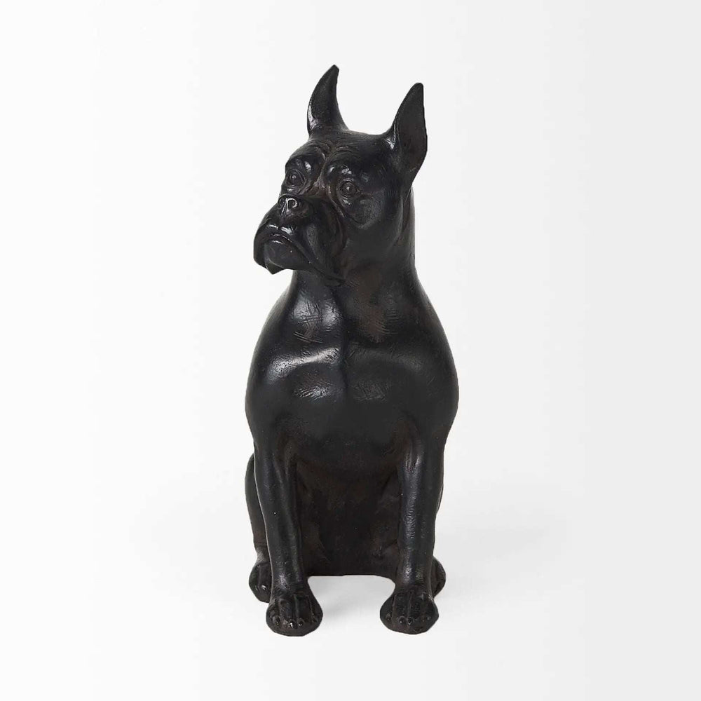 Black Resin Boxer Dog Shaped Decor Piece - Homeroots - Flyclothing LLC