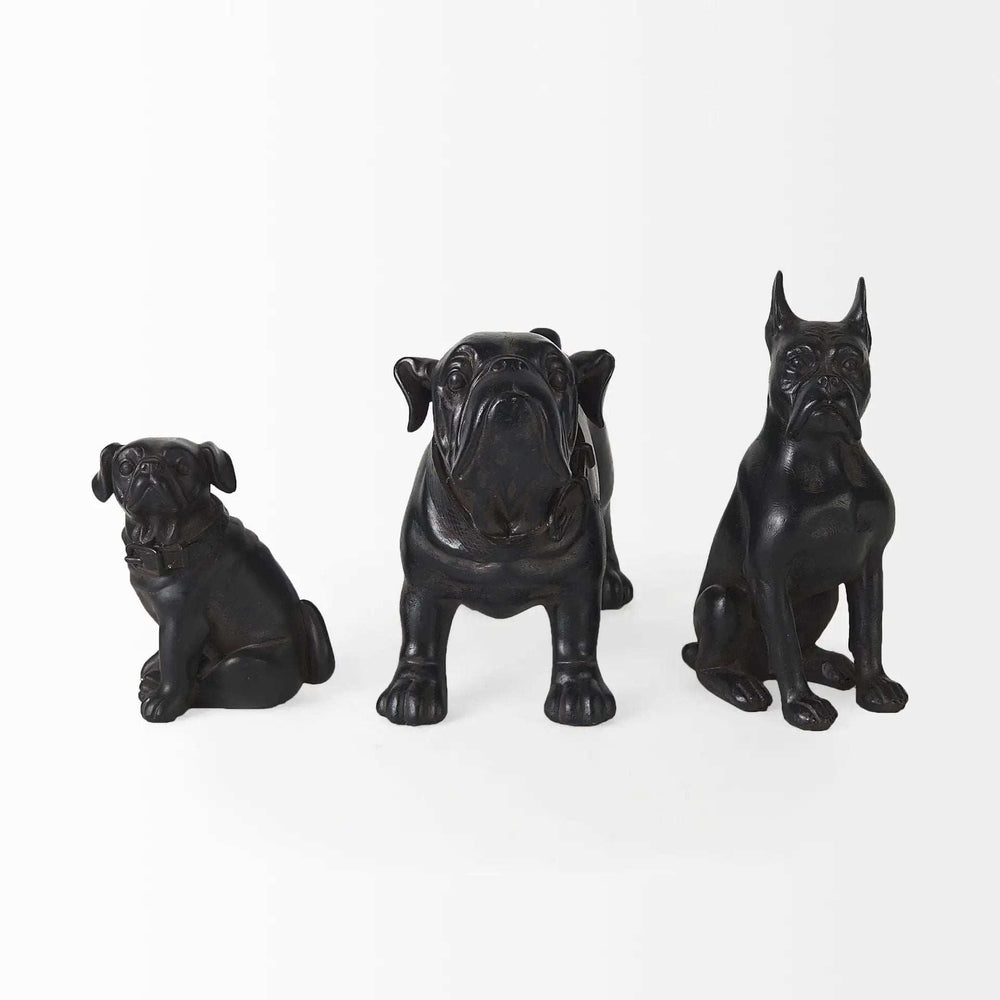 Black Resin Boxer Dog Shaped Decor Piece - Homeroots - Flyclothing LLC