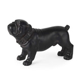 Black Resin Bulldog Sculpture - Homeroots - Flyclothing LLC