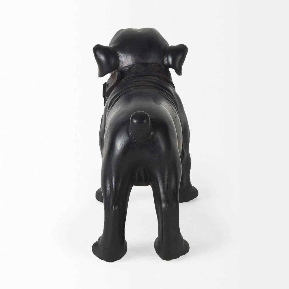 Black Resin Bulldog Sculpture - Homeroots - Flyclothing LLC