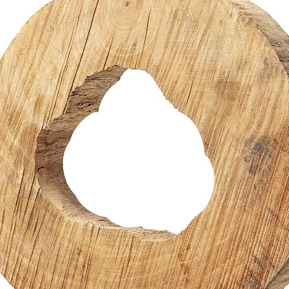 19" Brown and Black Wood Log Cross Section Tabletop Sculpture - Homeroots - Flyclothing LLC