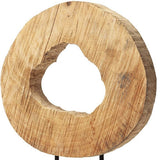19" Brown and Black Wood Log Cross Section Tabletop Sculpture - Homeroots - Flyclothing LLC