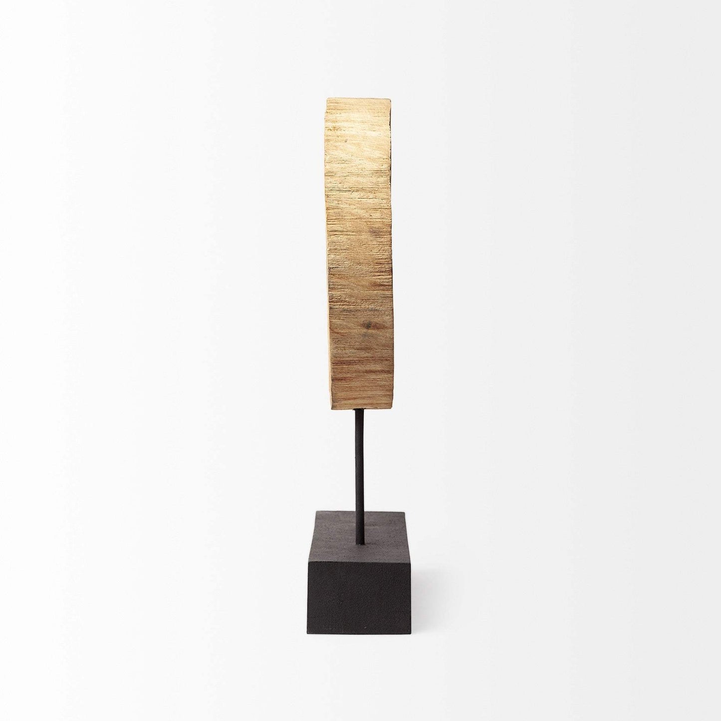19" Brown and Black Wood Log Cross Section Tabletop Sculpture - Homeroots - Flyclothing LLC