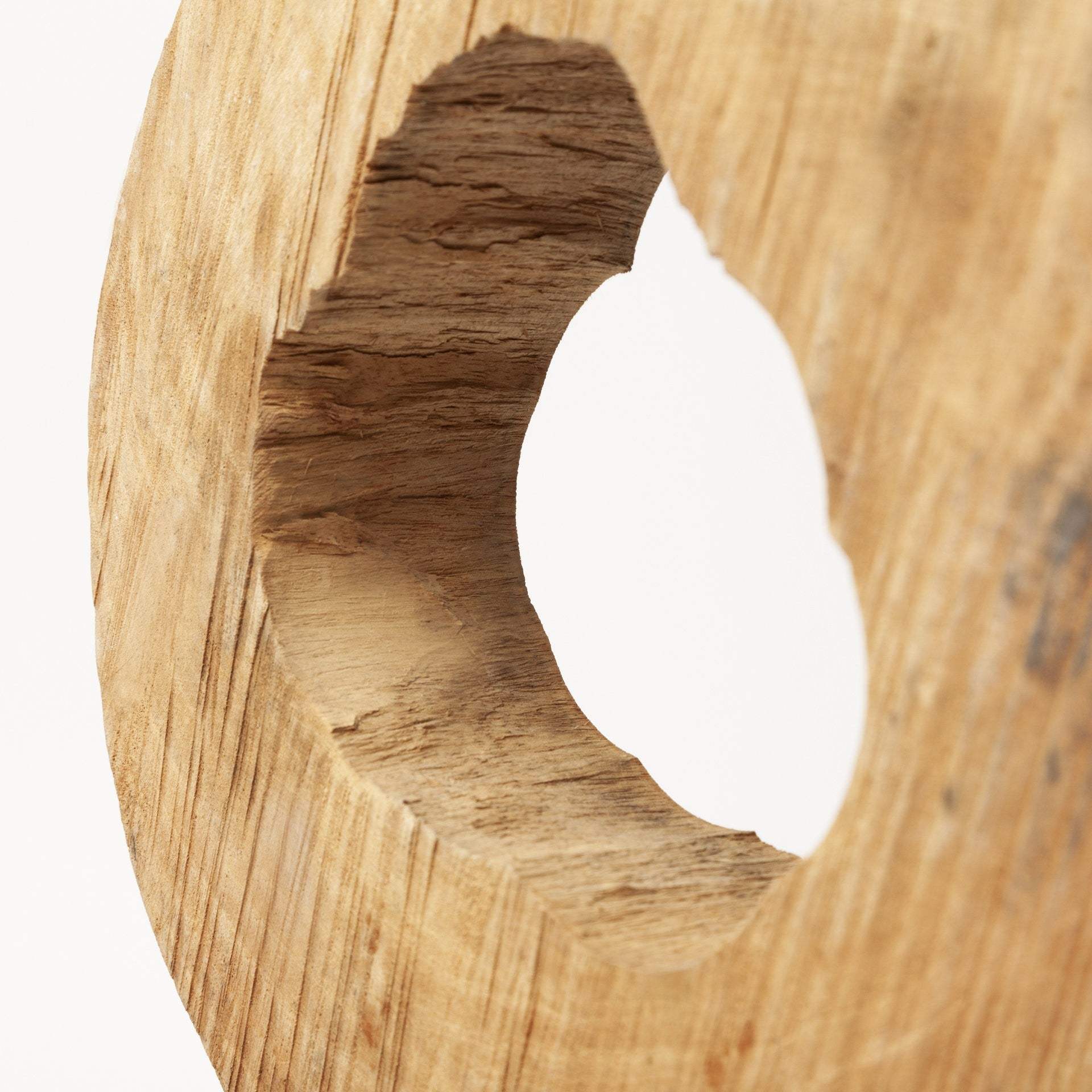 19" Brown and Black Wood Log Cross Section Tabletop Sculpture - Homeroots - Flyclothing LLC