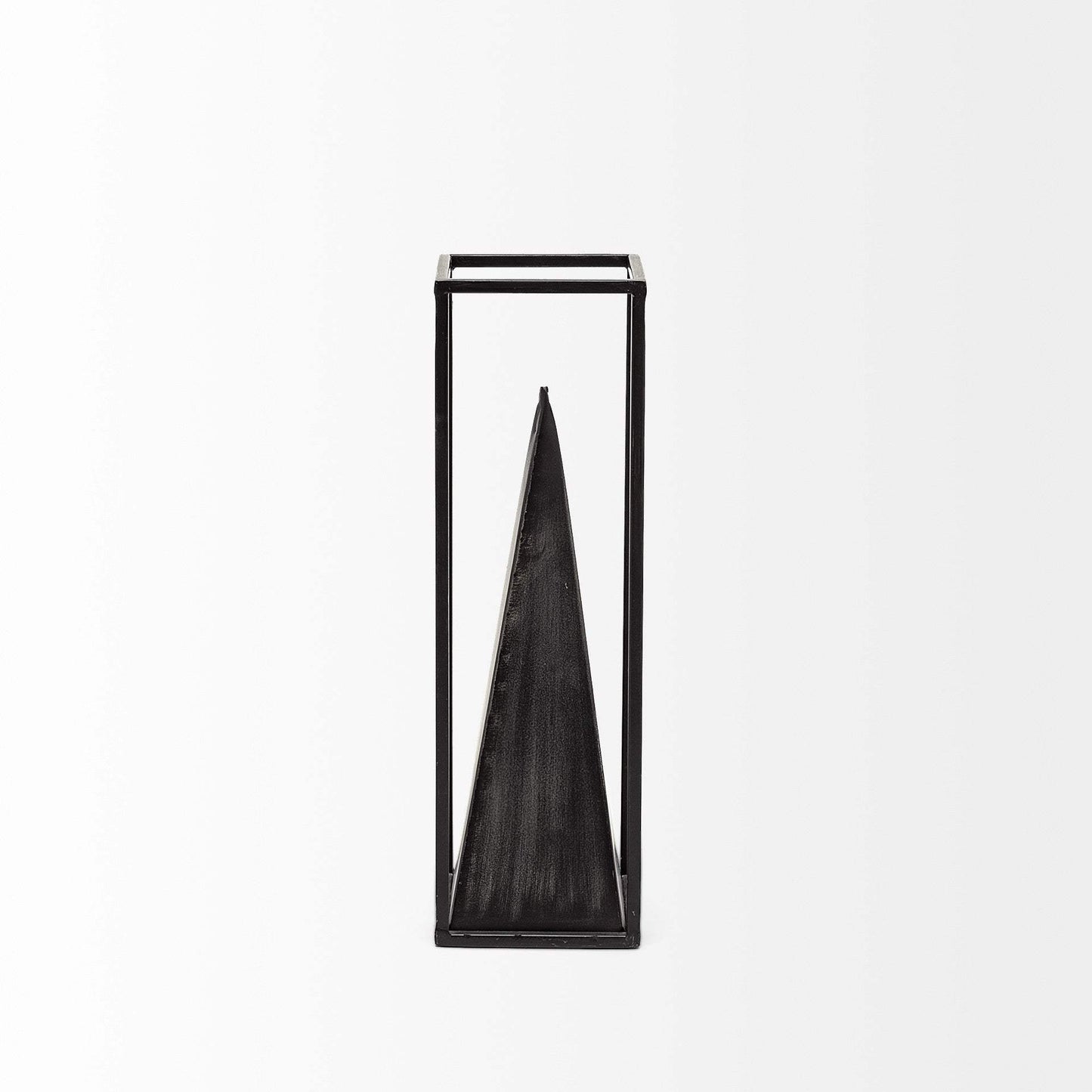 Petite Black Metal Framed Pyramid Decor Piece - Homeroots - Flyclothing LLC