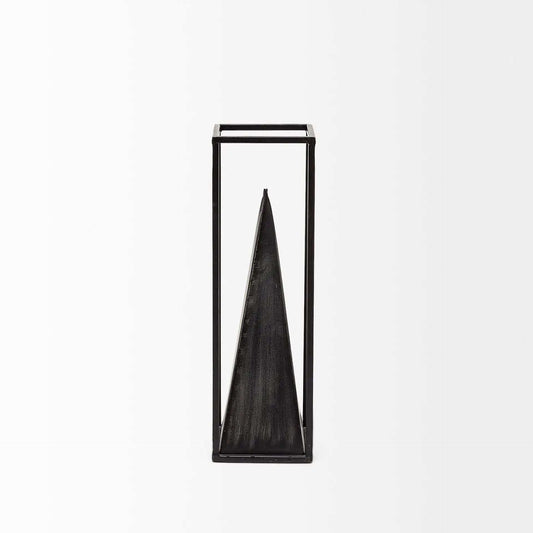 Petite Black Metal Framed Pyramid Decor Piece - Homeroots - Flyclothing LLC