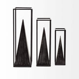 Petite Black Metal Framed Pyramid Decor Piece - Homeroots - Flyclothing LLC