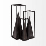 Petite Black Metal Framed Pyramid Decor Piece - Homeroots - Flyclothing LLC