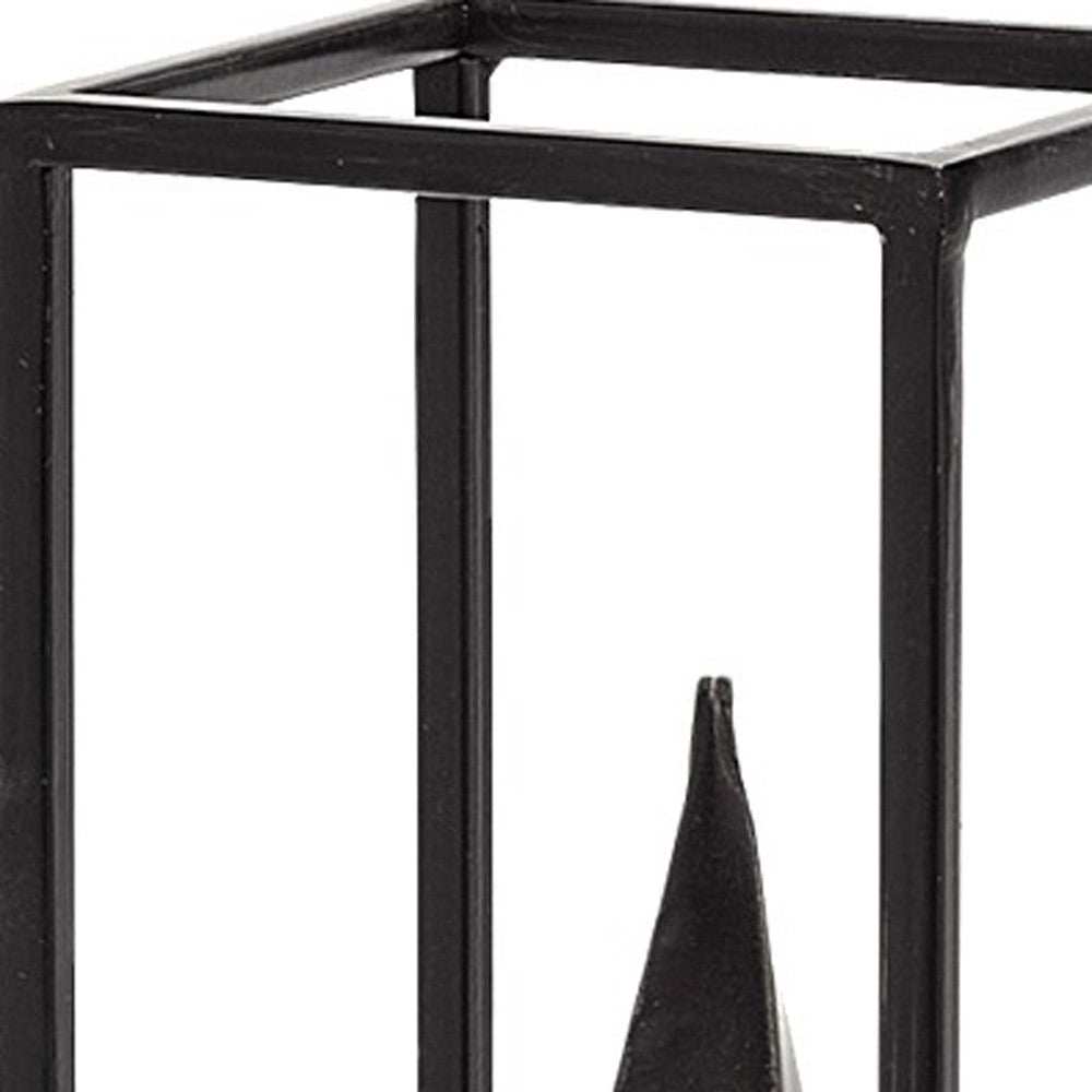 Petite Black Metal Framed Pyramid Decor Piece - Homeroots - Flyclothing LLC