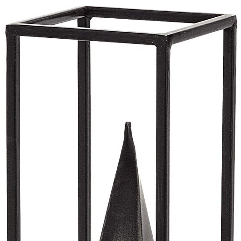 Petite Black Metal Framed Pyramid Decor Piece - Homeroots - Flyclothing LLC