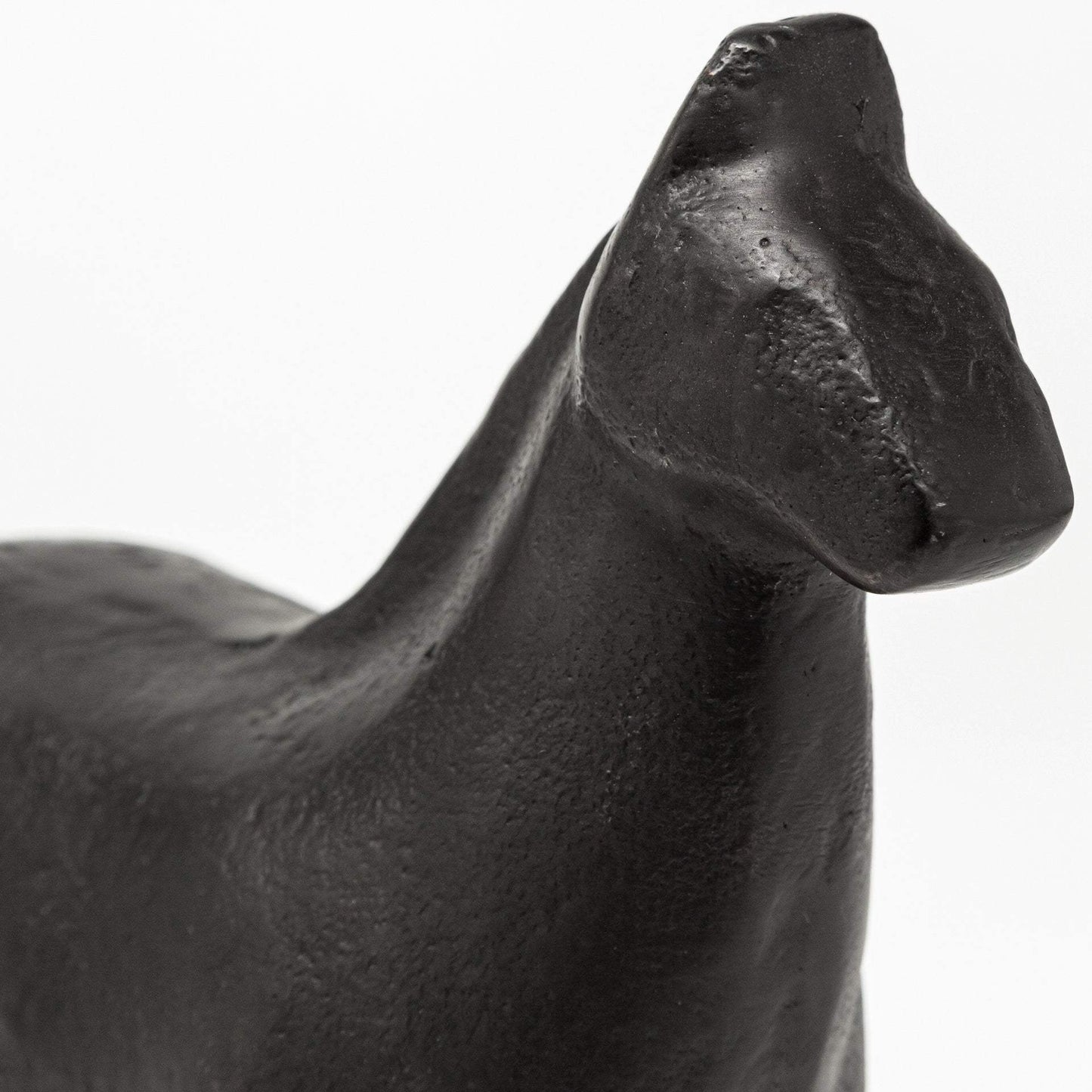 Black Cast Aluminum Horse Shaped Sculpture - Homeroots - Flyclothing LLC