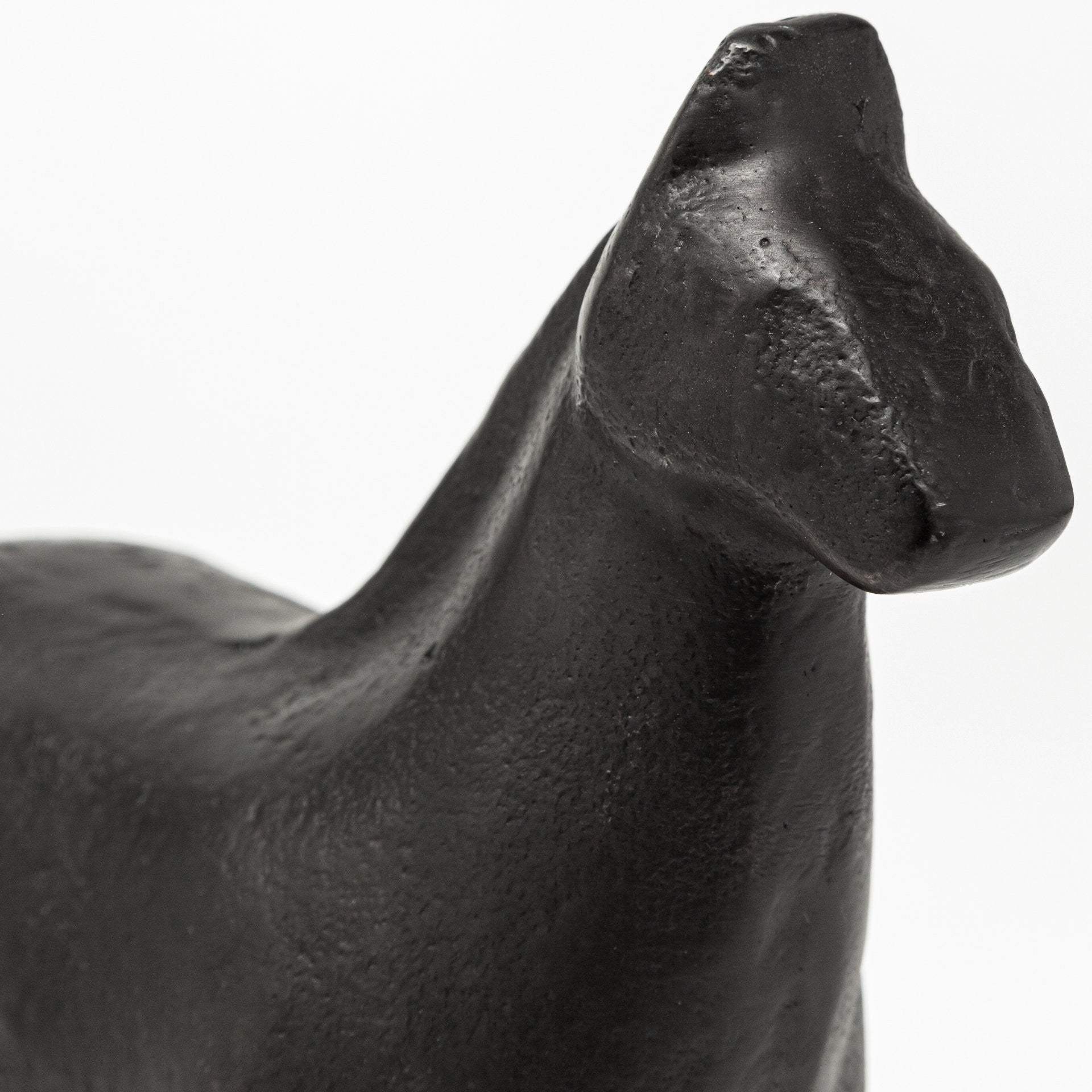 Black Cast Aluminum Horse Shaped Sculpture - Homeroots - Flyclothing LLC