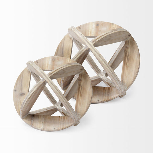 Natural Wood Geometric Decor Piece - Homeroots