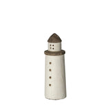 White Petite Rustic Wooden Lighthouse - Homeroots