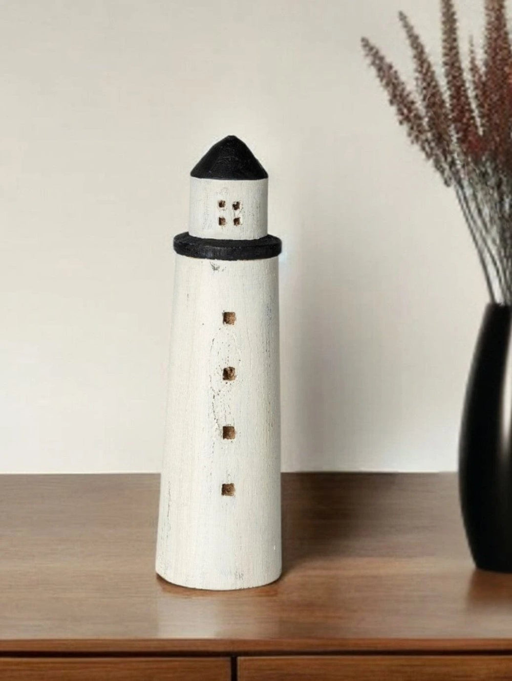 White Jumbo Rustic Wooden Lighthouse - Homeroots