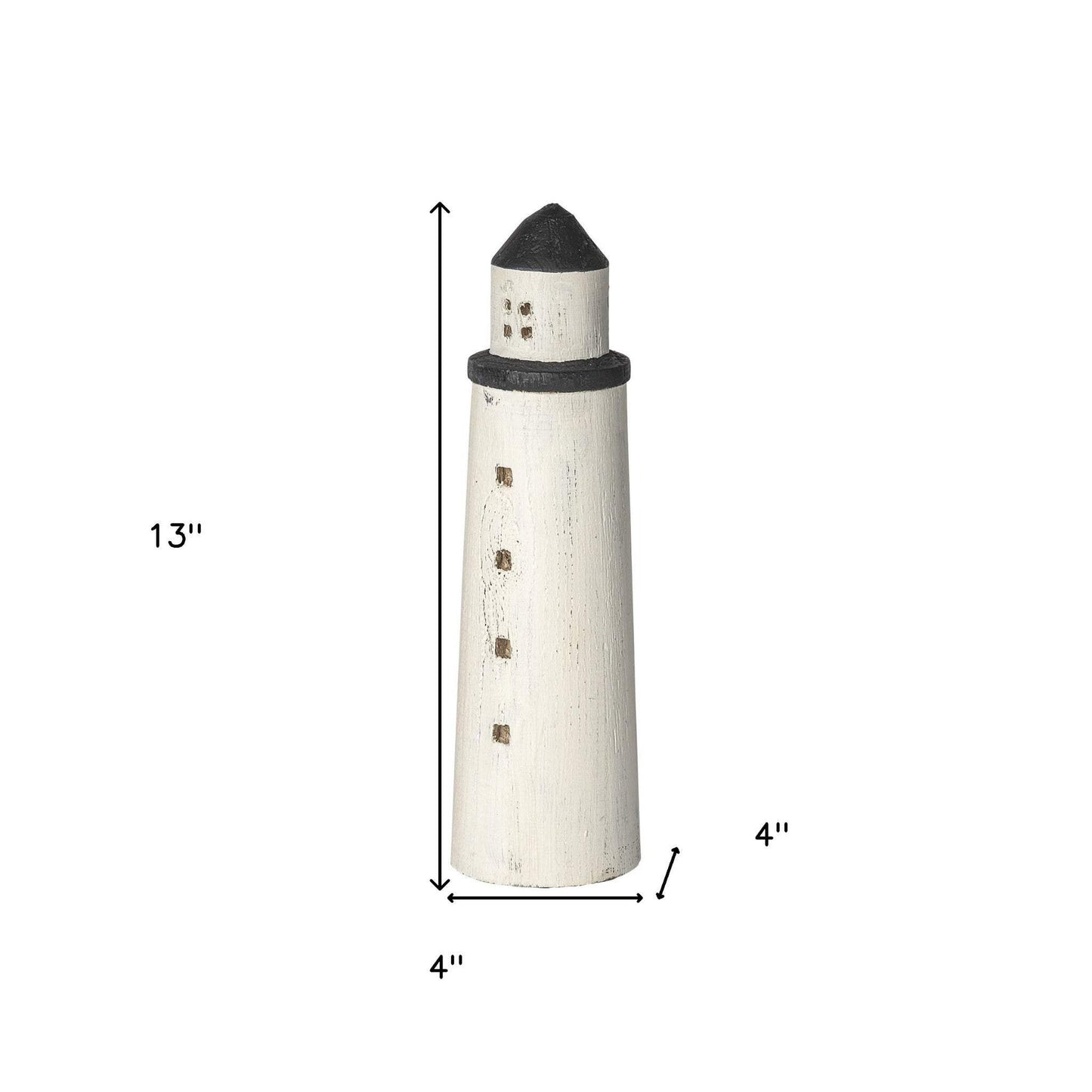 White Jumbo Rustic Wooden Lighthouse - Homeroots - Flyclothing LLC