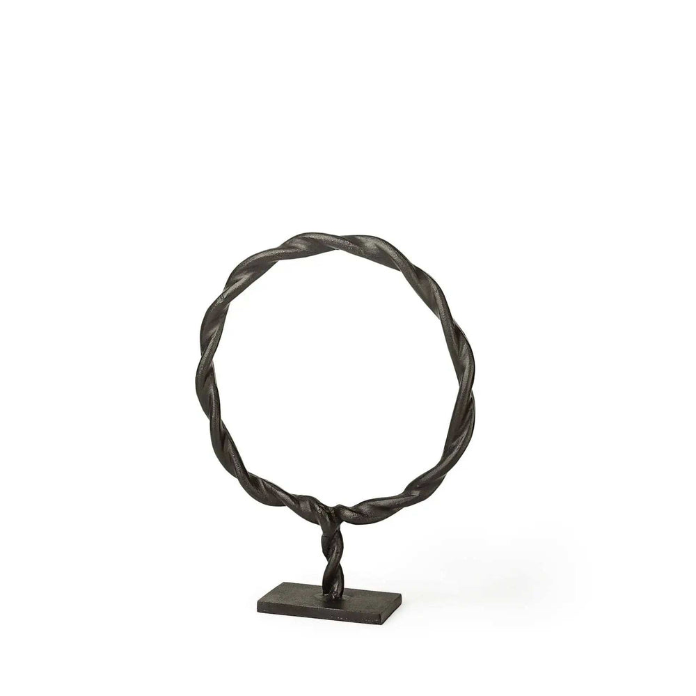 Petite Black Metal Braided Sculpture - Homeroots - Flyclothing LLC